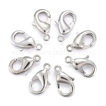 Brass Lobster Claw Clasps, Parrot Trigger Clasps, Cadmium Free & Nickel Free & Lead Free, Platinum, 12x7x3mm, Hole: 1mm