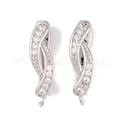Фурнитура для сережек-обручов из латуни с фианитом KK-S374-04P-05