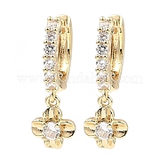 Серьги-кольца из латуни с цирконием EJEW-G362-05KCG