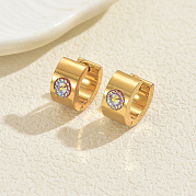 Плоские круглые серьги-кольца из нержавеющей стали TQ3583-1