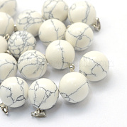 Круглые подвески натуральный Howlite G-Q434-13