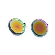 Плоские круглые серьги-гвоздики из нержавеющей стали 304 STAS-I323-14mm-RC
