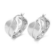 Серьги-кольца из латуни с покрытием стойки для женщин EJEW-D059-27P