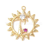 Латунные микропаве прозрачные подвески с фианитом KK-U064-05G