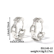 Модные серьги-кольца из латуни с кубическим цирконием DR3389-10