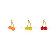 Подвески с вишневыми подвесками из нержавеющей стали 304 с эмалью STAS-OY004-11G