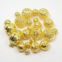 Смешанный круглый железный филигранные полые шарики IFIN-X0009-G