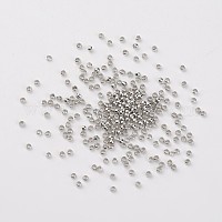 Platinum Color Brass Crimp End Beads Covers for Jewelry Making, Nickel  Free, Size: About 4mm In Diameter, Hole: 1.5~1.8mm