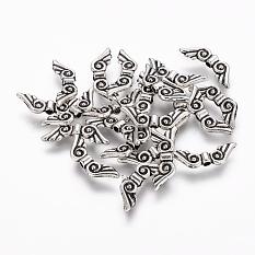 Perles d'aile d'ange en alliage de style tibétain X-TIBEB-4999-AS-NR