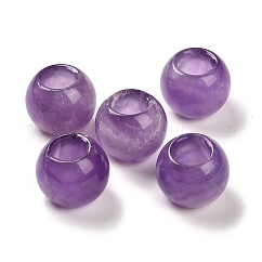 天然アメジストヨーロピアンビーズ  大穴ビーズ  ラウンド  12x9.5~11mm  穴：5~6mm