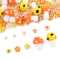 156шт 10 стиля стеклянные бусины миллефиори ручной работы LAMP-FS0001-32