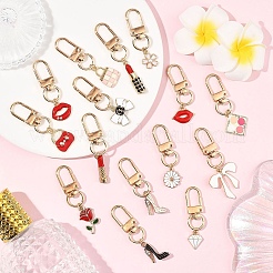 Подвесные украшения из эмали из сплава 15 шт.&nbsp;HJEW-YW00250