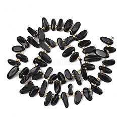 Natürliche schwarze Obsidian Perlen Stränge&nbsp;LS-G-F821-C02-01