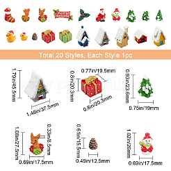 20個20スタイルのクリスマスプラスチックホームディスプレイデコレーション  混合図形  ミックスカラー  1個/スタイル&nbsp;DJEW-GF0001-09