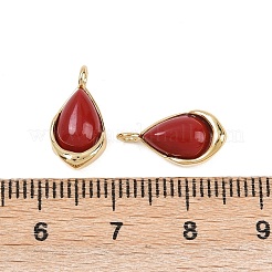 Подвески-слезинки из синтетических красных драгоценных камней KK-B157-33A-G