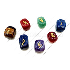 7 шт. прямоугольные натуральные драгоценные камни Ом камни PW-WG27350-01