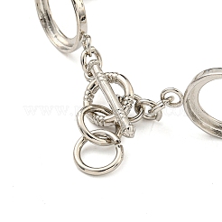 Изготовление браслета из латуни с плоским круглым звеном и подносом&nbsp;BJEW-A010-03B-P