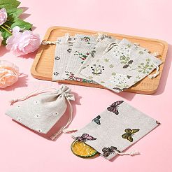 24 шт. 6 цвета поликоттон (полиэстер хлопок) упаковочные мешочки сумки с завязками ABAG-FS0001-12