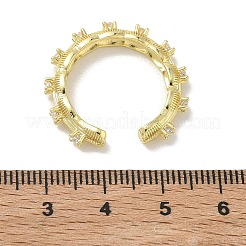 Messing Micro Pave Zirkonia Manschette offene Ringe&nbsp;RJEW-C163-12G