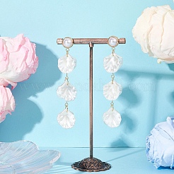 Серьги-гвоздики с кисточками из искусственного жемчуга Petaline ABS&nbsp;EJEW-TA00749