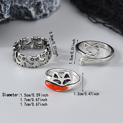 Наборы колец из цинкового сплава в готическом стиле для женщин&nbsp;PL8375