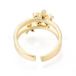 Манжеты из латуни с микро паве кубический цирконий для женщин&nbsp;KK-T071-64G