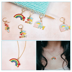 Подвесные маркеры петель из сплава эмали HJEW-AB00345