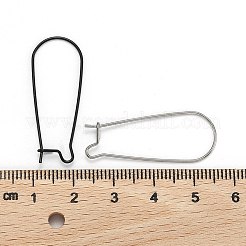 304 ステンレススチール フープ イヤリング 金具 腎臓型 イヤリング ワイヤー  ミックスカラー  33x13x0.7mm  21ゲージ&nbsp;STAS-L216-22A-M