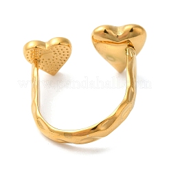 Открытые манжетные кольца из нержавеющей стали 304 с микропаве из кубического циркония&nbsp;RJEW-S415-01G-01