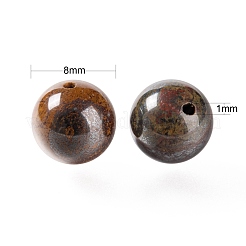 100шт 8мм натуральный красный тигр железные круглые бусины DIY-LS0002-20