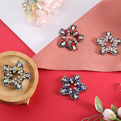 4 шт. 4-х цветные аппликации со стразами в виде звезд&nbsp;FIND-GF0004-97