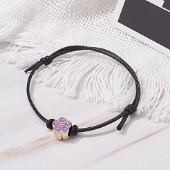 Цветочные акриловые эмалевые бусины регулируемый шнур браслет для девочек-подростков женщин&nbsp;BJEW-JB07047