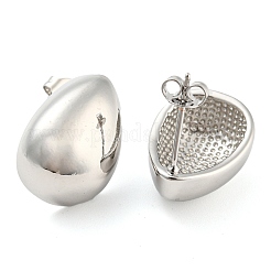 Серьги-гвоздики в форме капли из латуни с реечным покрытием&nbsp;EJEW-P242-03P