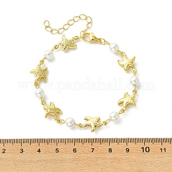 Bracelets à maillons en acier inoxydable 304 et perles de nacre pour femmes&nbsp;BJEW-JB13815-02
