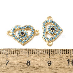 Breloques connecteurs en laiton micro-pavé turquoise synthétique&nbsp;GG-CBAE681-22G