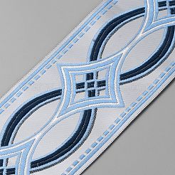 Rautenband aus Polyester-Jacquard im Ethno-Stil&nbsp;OCOR-WH0085-41