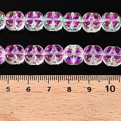 電気メッキガラスビーズセット  プラム  カラフル  10x10x6mm  穴：0.9mm  約64~66個/連  24.69~25.87''（62.72~64.68センチメートル）&nbsp;EGLA-T021-06C