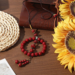 1 шт. круглые бусины из киновари для подвески&nbsp;HJEW-CA0001-77