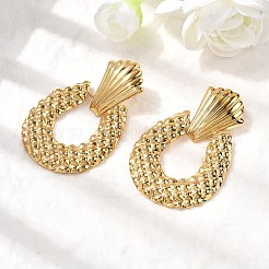 Овальные серьги-гвоздики из нержавеющей стали 304&nbsp;EJEW-K268-40G