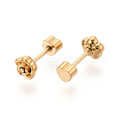 Серьги-гвоздики в форме цветка из нержавеющей стали 304 EJEW-K268-48G