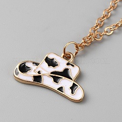 Ожерелье с подвеской из эмали и ковбойской тематикой на цепочках&nbsp;NJEW-WH0013-17A