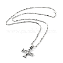 Тибетском стиле сплава ожерелья шкентеля NJEW-P284-03AS