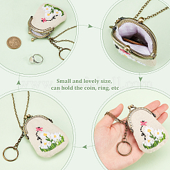 DIY цветочный узор вышивка поцелуй замок набор для изготовления сумки DIY-WH0343-93