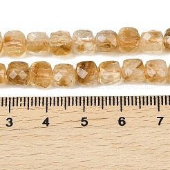 Нити из нагретых натуральных цитриновых бусин&nbsp;G-B175-C06-6x6mm