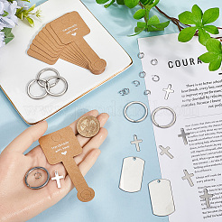 Kit fai da te per realizzare portachiavi rettangolari e a croce in acciaio inossidabile 201&nbsp;DIY-SP0002-27A