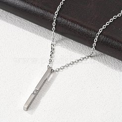 Ожерелья с подвесками из нержавеющей стали 304 с кубическим цирконием NJEW-P167-24P