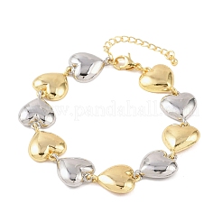 Браслеты-цепочки из латуни в форме сердца для женщин&nbsp;BJEW-K248-04G