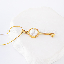 3 шт. ожерелье с подвеской-ключом из нержавеющей стали в европейском стиле с имитацией жемчуга для женщин KT1963