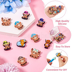 12 шт. 12 стиля силиконовые фокусные бусины для крупного рогатого скота&nbsp;SIL-TA0002-42