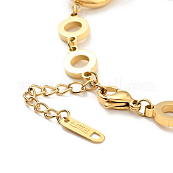 Браслет из переплетенных колец из натуральной ракушки BJEW-P273-02G